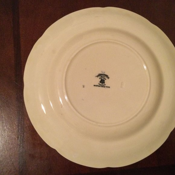 2 vintage Kingsware USA patent Coalport AD1750 England plates embossed flowers - Picture 13 of 13